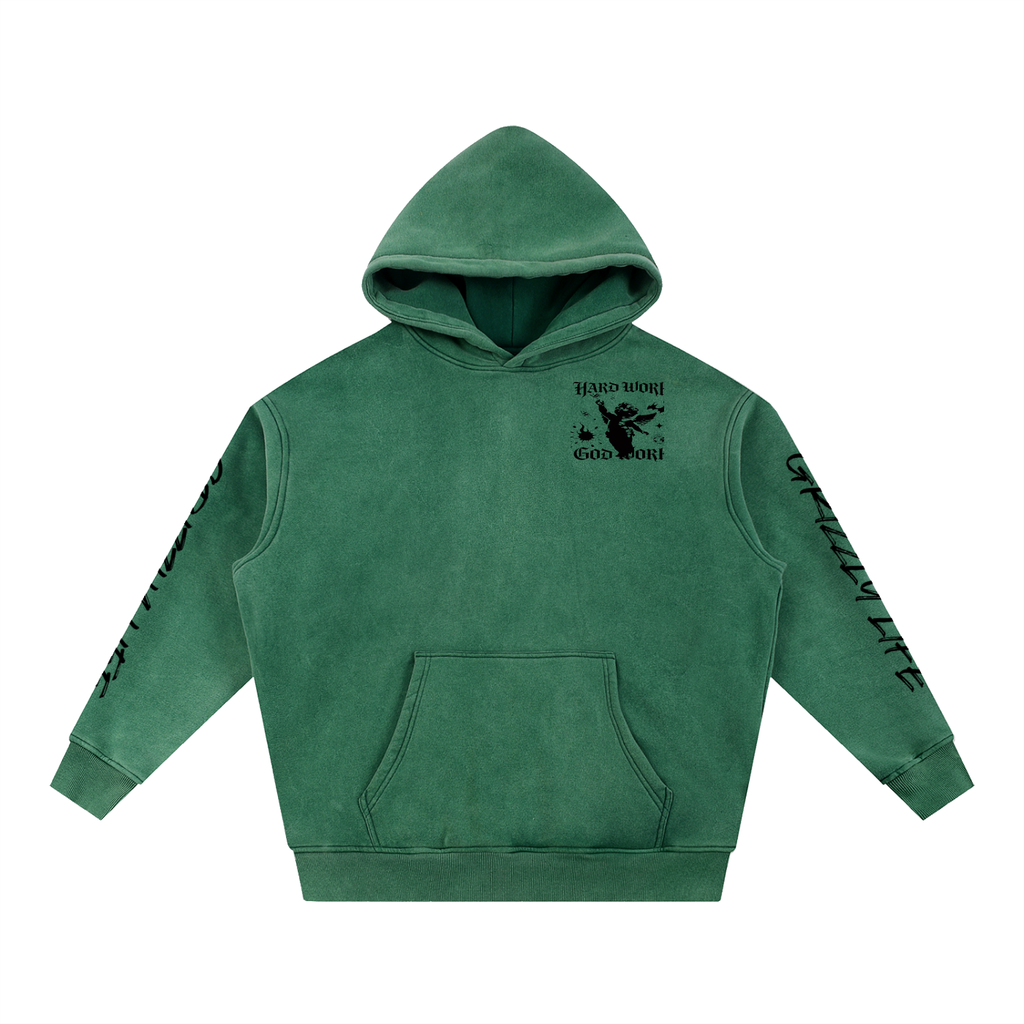 Snow Wash Fleece Oversize Hoodie