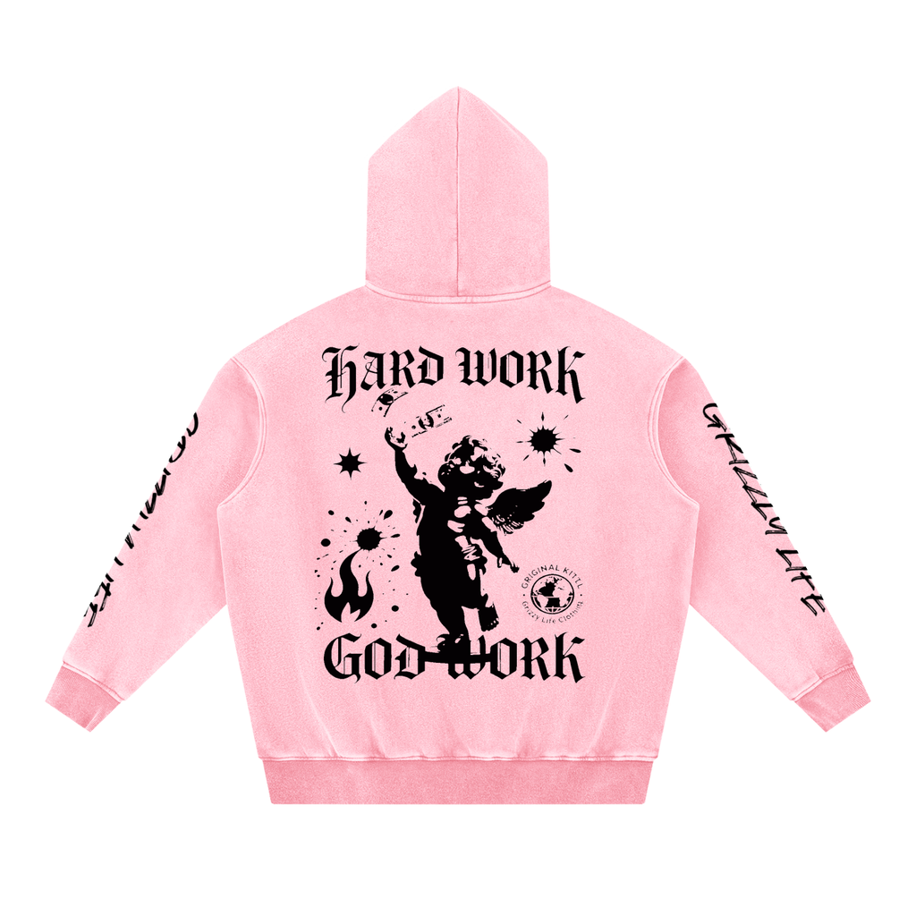 Snow Wash Fleece Oversize Hoodie