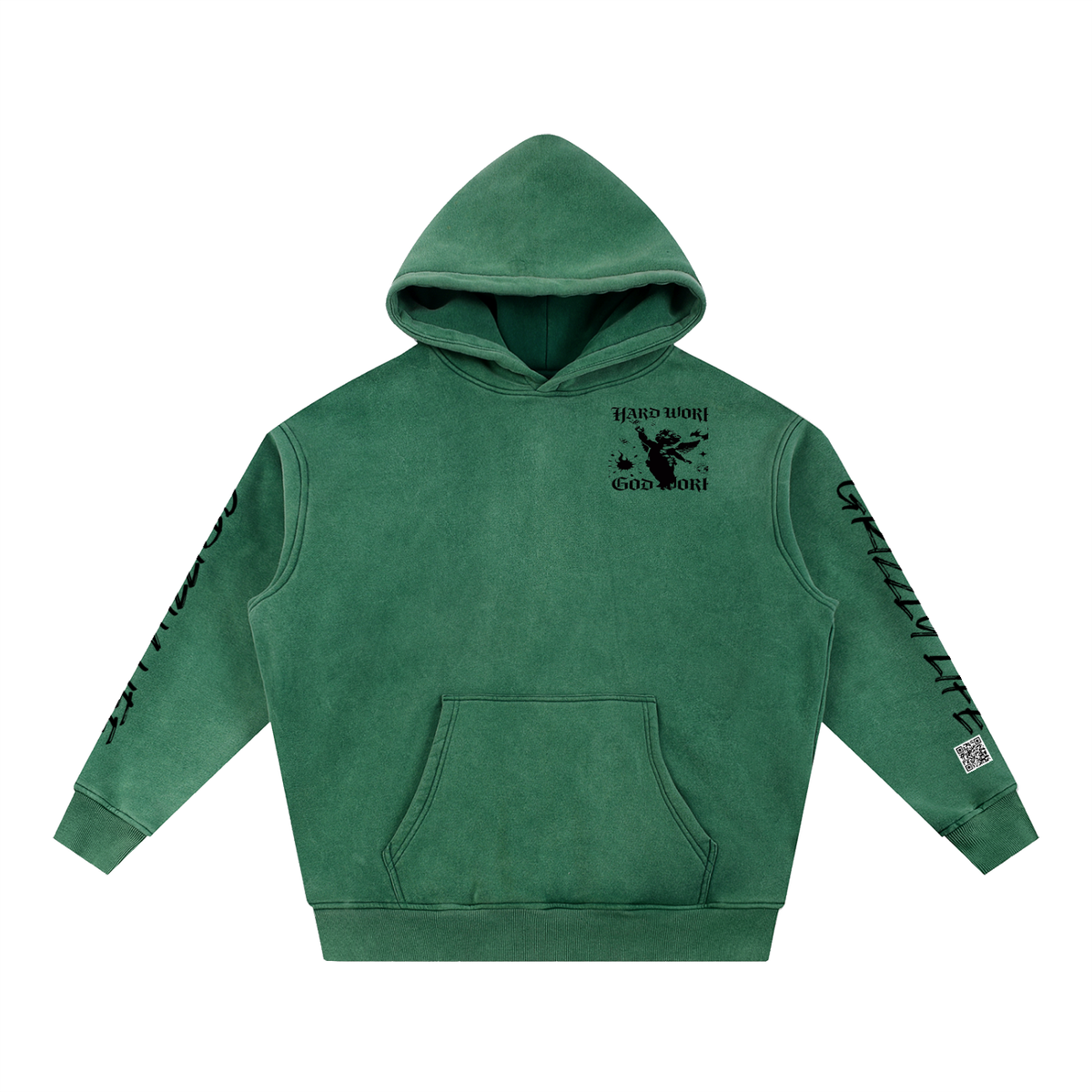 Snow Wash Fleece Oversize Hoodie