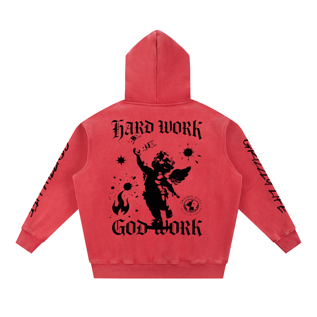 Snow Wash Fleece Oversize Hoodie