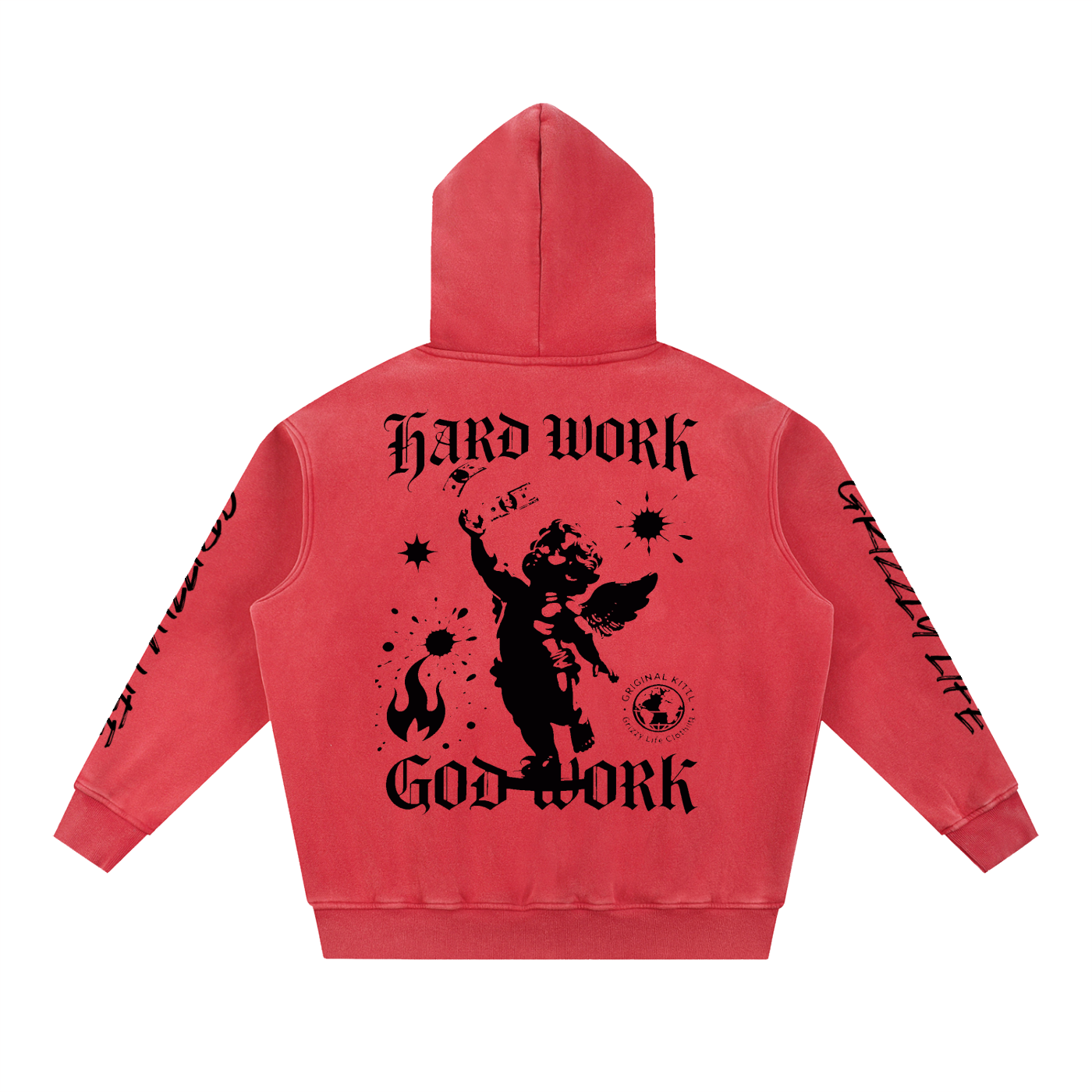 Snow Wash Fleece Oversize Hoodie