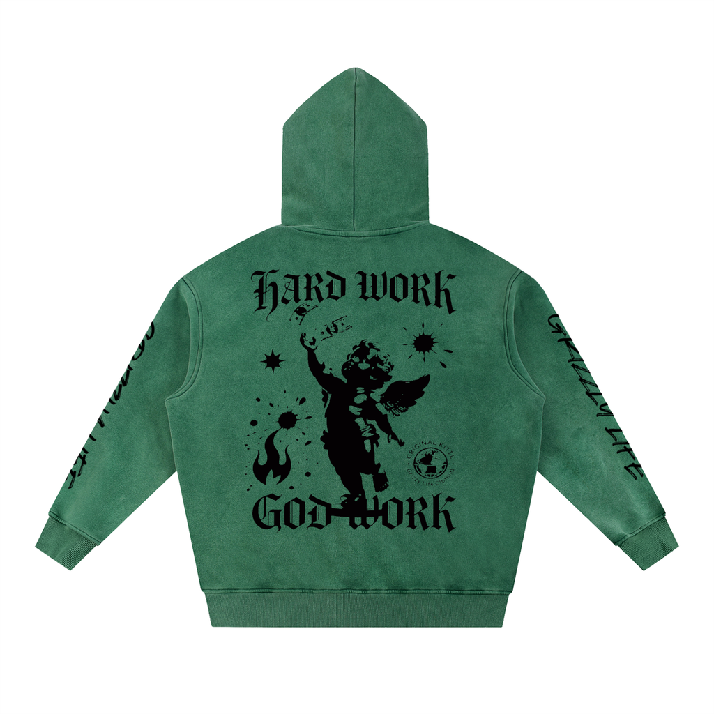 Snow Wash Fleece Oversize Hoodie