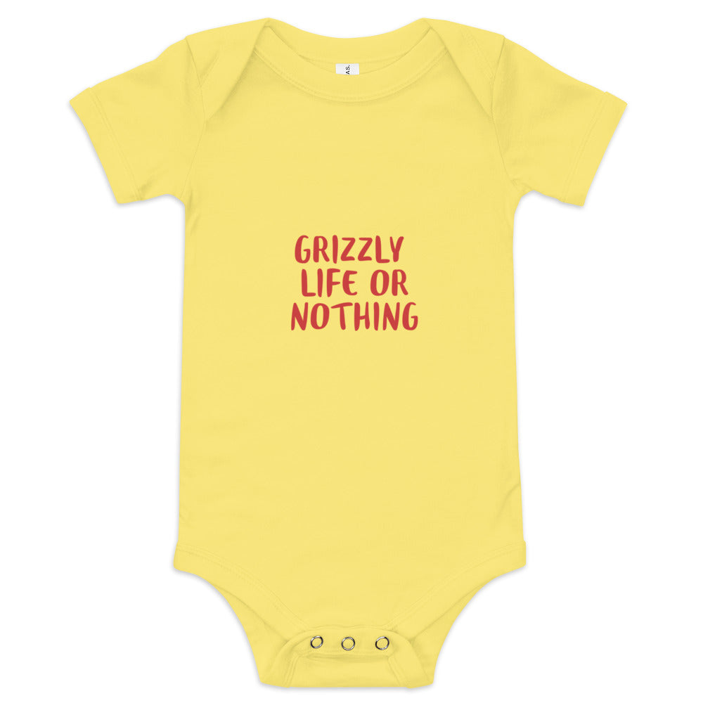 Baby Grizzly Life Or Nothing short sleeve one piece