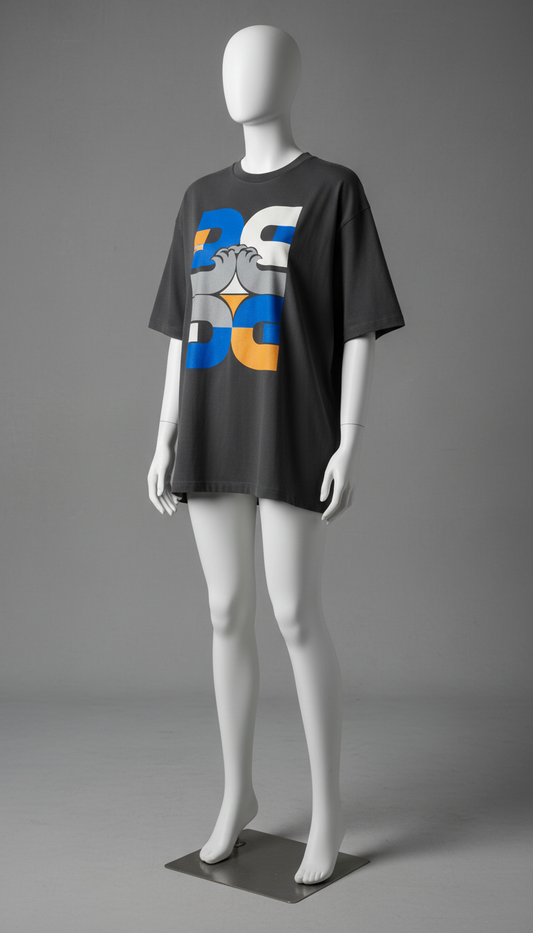 Oversized Graphic Tee in Cotton Blend